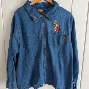 Disney Pooh Denim Zip Jacket Embroidered Tigger Women’s 22W 24W